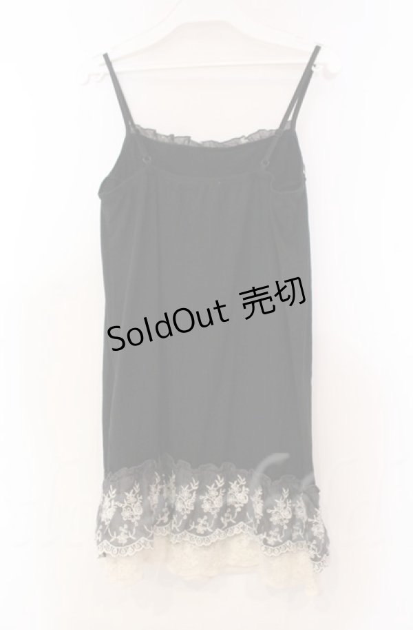 画像4: axes femme / 刺繍ロングキャミソール M クロ O-25-11-30-032-AX-TO-OW-OS (4)