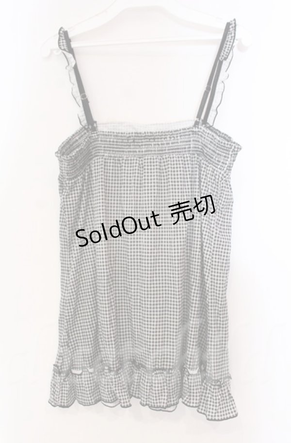 画像3: axes femme / ローズモチーフ使いギンガムキャミソール M クロ O-25-11-30-034-AX-TO-OW-OS (3)