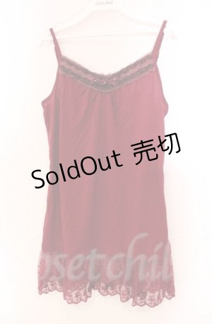 画像: axes femme / リボン付きロングキャミ M ワイン O-25-11-30-036-AX-TO-OW-OS