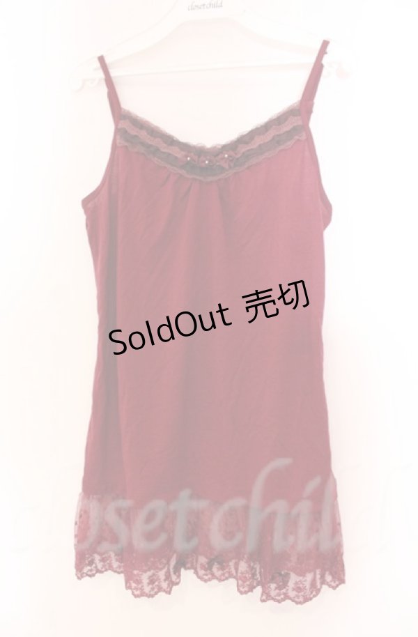 画像1: axes femme / リボン付きロングキャミ M ワイン O-25-11-30-036-AX-TO-OW-OS (1)