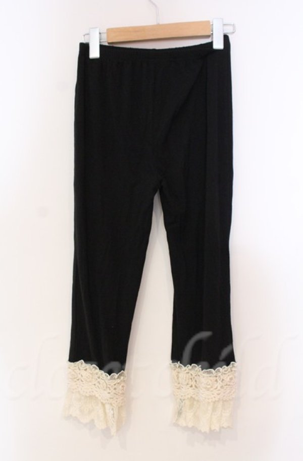 画像3: axes femme / 裾ニットレース使いレギンス M クロ O-25-11-30-038-AX-PA-OW-OS (3)