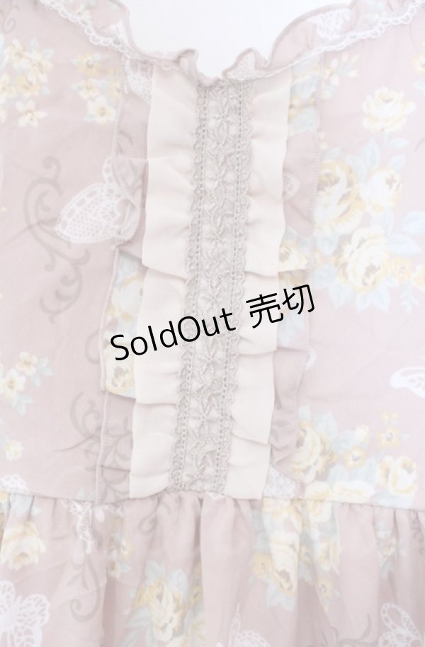 画像2: axes femme / ブーケ×蝶柄キャミチュニック M ピンク O-25-11-30-040-AX-OP-OW-ZT310 (2)