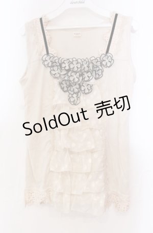 画像: axes femme / お花モチーフ使いタンクトップ  キナリ O-25-11-30-042-AX-TO-OW-OS