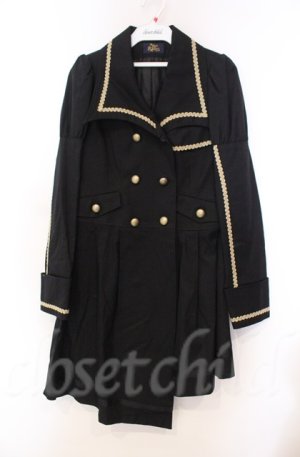 画像: ALICE and the PIRATES / アシンメトリーコートワンピース  クロ O-25-11-30-043-PA-CO-OW-OS