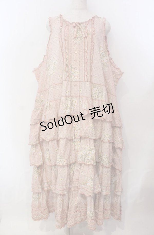 画像1: PINK HOUSE / マーガレット段々ワンピース【お直しあり】  ピンク O-25-11-30-004-LO-OP-IG-OS (1)