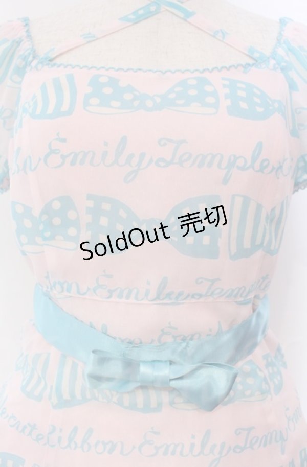 画像2: Emily Temple cute / リボン＆ロゴプリントワンピース  ピンク O-25-11-30-047-ET-OP-OW-OS (2)