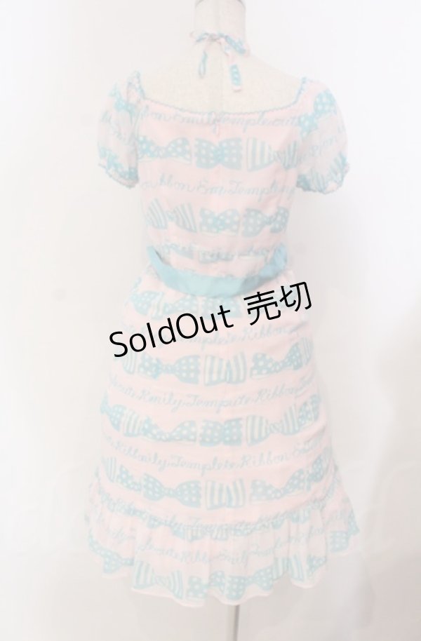 画像3: Emily Temple cute / リボン＆ロゴプリントワンピース  ピンク O-25-11-30-047-ET-OP-OW-OS (3)