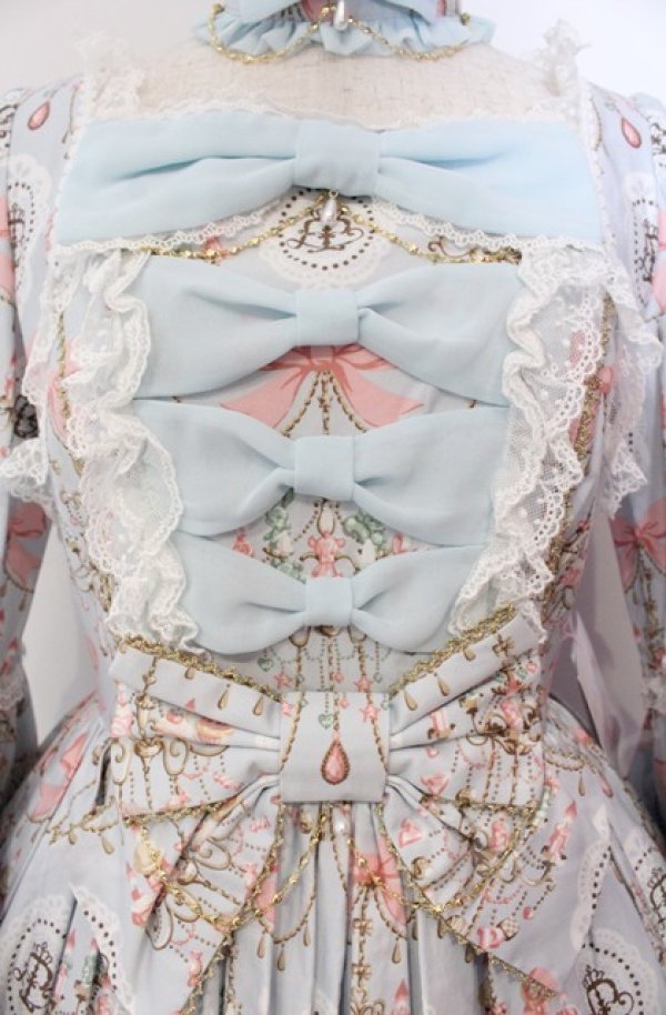 画像2: Angelic Pretty / スウィーティシャンデリアワンピース  サックス O-25-11-30-049-AP-OP-OW-OS (2)