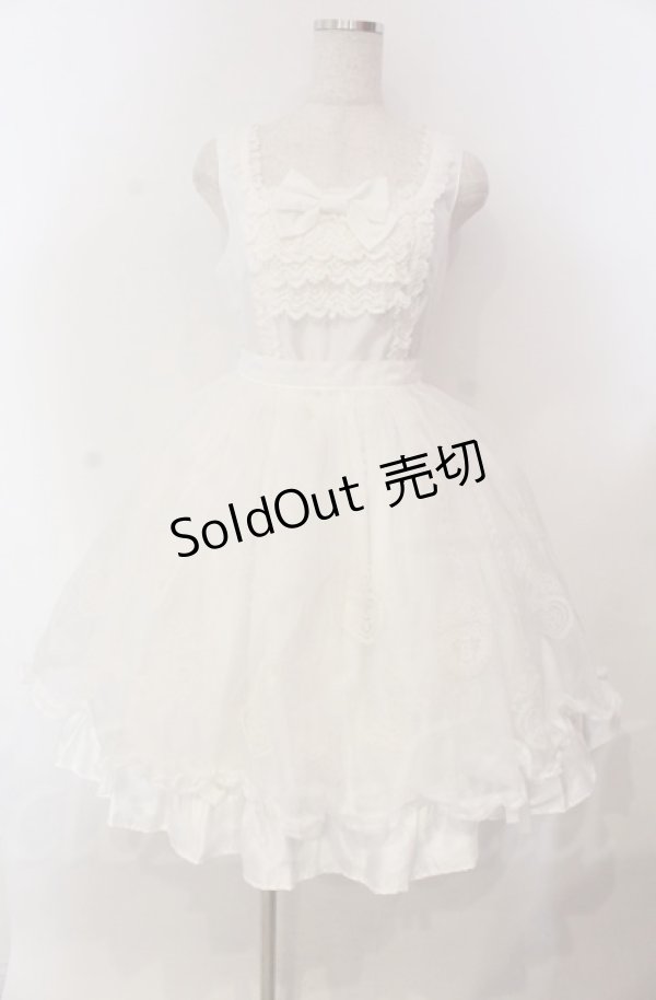 画像1: BABY,THE STARS SHINE BRIGHT / クリスマスオーナメントジャンパースカート  シロ O-25-11-30-050-BA-OP-OW-OS (1)