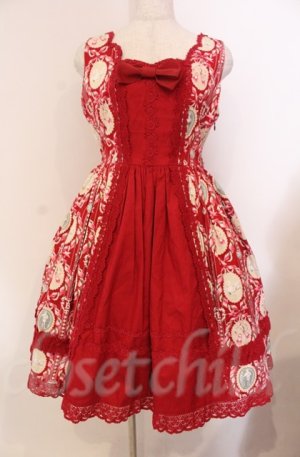 画像: BABY,THE STARS SHINE BRIGHT / 白鳥の湖プリントジャンパースカート II  えんじ O-25-11-30-052-BA-OP-OW-OS