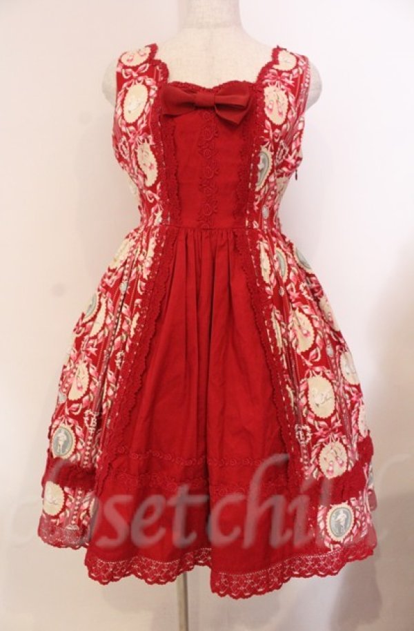 画像1: BABY,THE STARS SHINE BRIGHT / 白鳥の湖プリントジャンパースカート II  えんじ O-25-11-30-052-BA-OP-OW-OS (1)