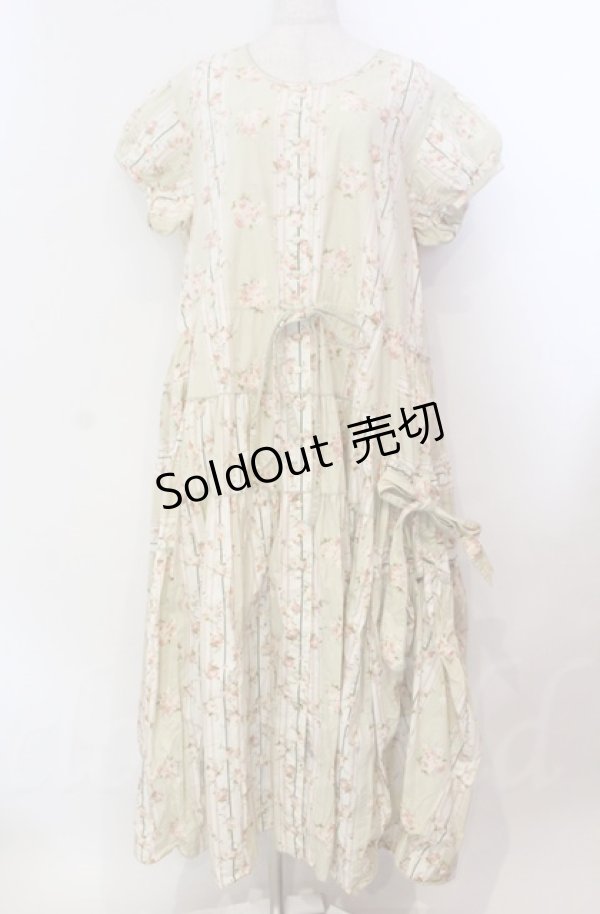 画像1: WONDERFUL WORLD / ストライプローズワンピース【お直しあり】  ミント O-25-11-30-005-LO-OP-IG-OS (1)