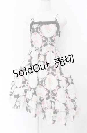 画像: ALICE and the PIRATES / 宝石柄シフォンジャンパースカート  クロ O-25-11-30-056-PA-OP-OW-OS