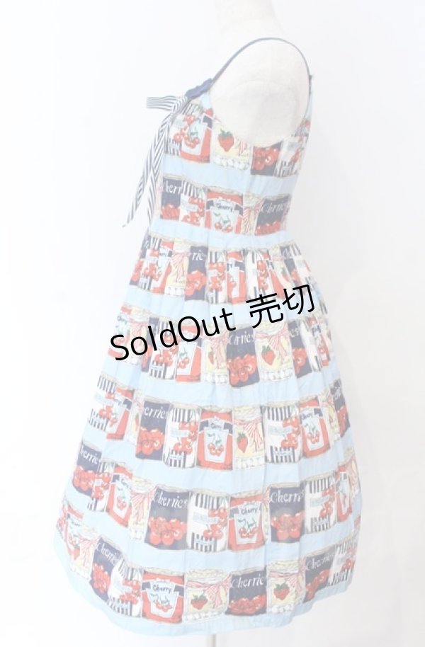 画像2: Emily Temple cute / フルーツ缶ジャンパースカート  ブルー O-25-11-30-057-ET-OP-OW-OS (2)