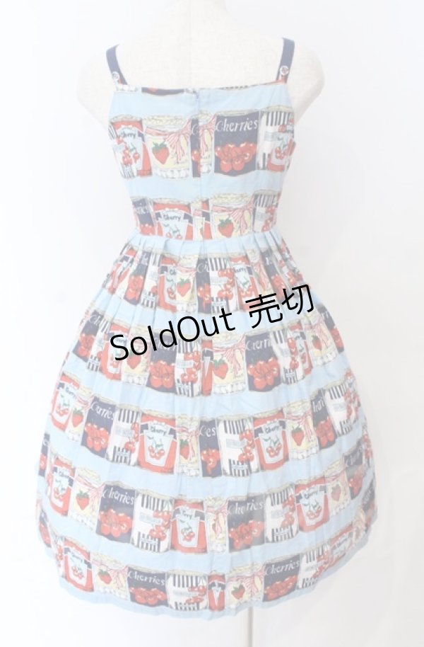 画像3: Emily Temple cute / フルーツ缶ジャンパースカート  ブルー O-25-11-30-057-ET-OP-OW-OS (3)
