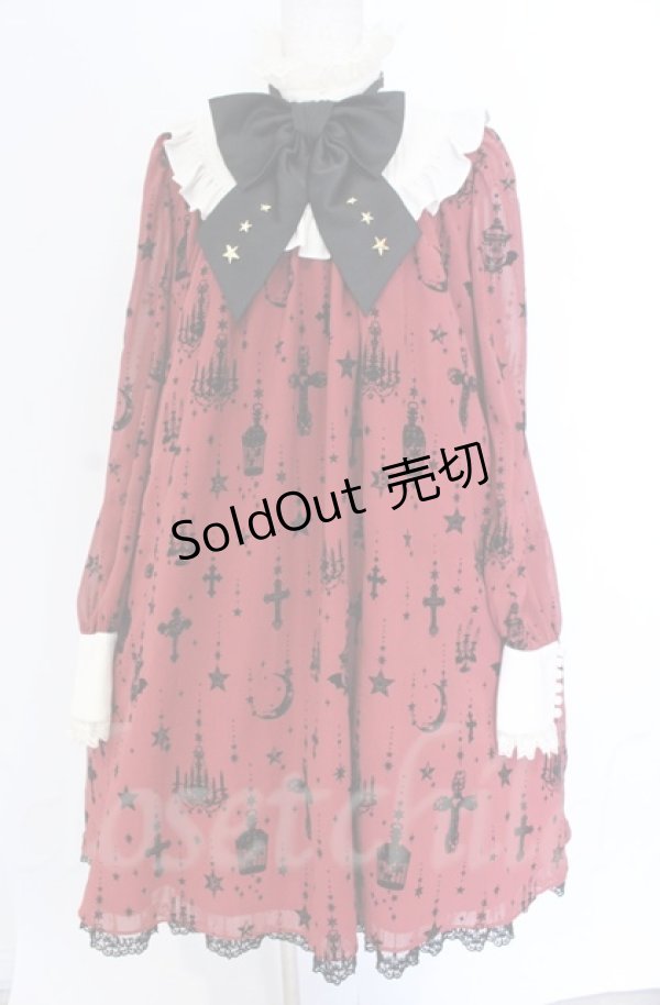 画像1: Angelic Pretty / Holy Lanternワンピース  ワイン O-25-11-30-063-AP-OP-IG-OS (1)