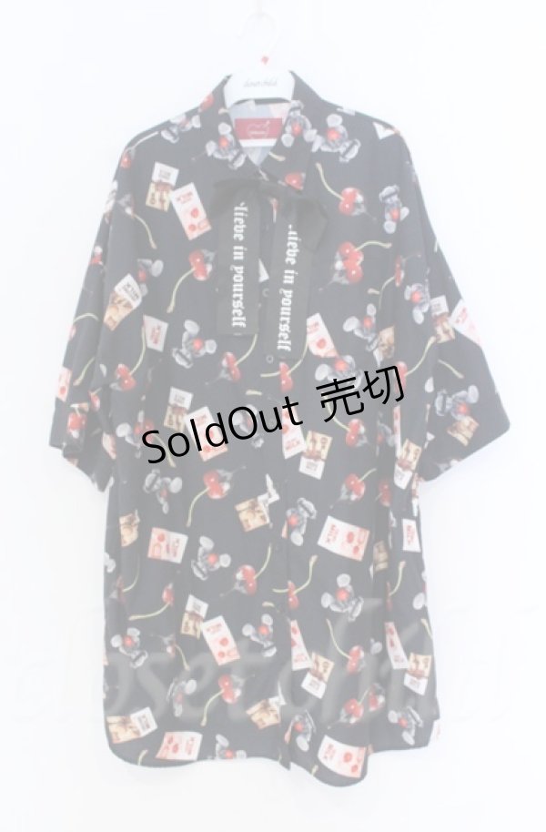 画像1: Jamieエーエヌケー / チョコレートベアBigシャツ  クロ O-25-11-30-065-LO-OP-IG-ZT315 (1)