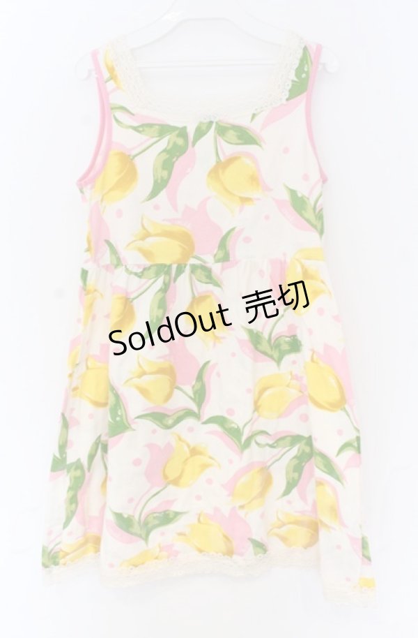 画像2: MILK / シャドウチューリップワンピース  イエロー O-25-11-30-072-ML-OP-OW-OS (2)