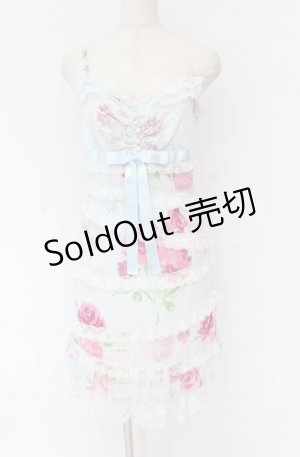 画像: JESUS DIAMANTE / スペシャルお嫁ミニワンピース  ぼかし薔薇サックス O-25-11-30-081-JE-OP-OW-OS