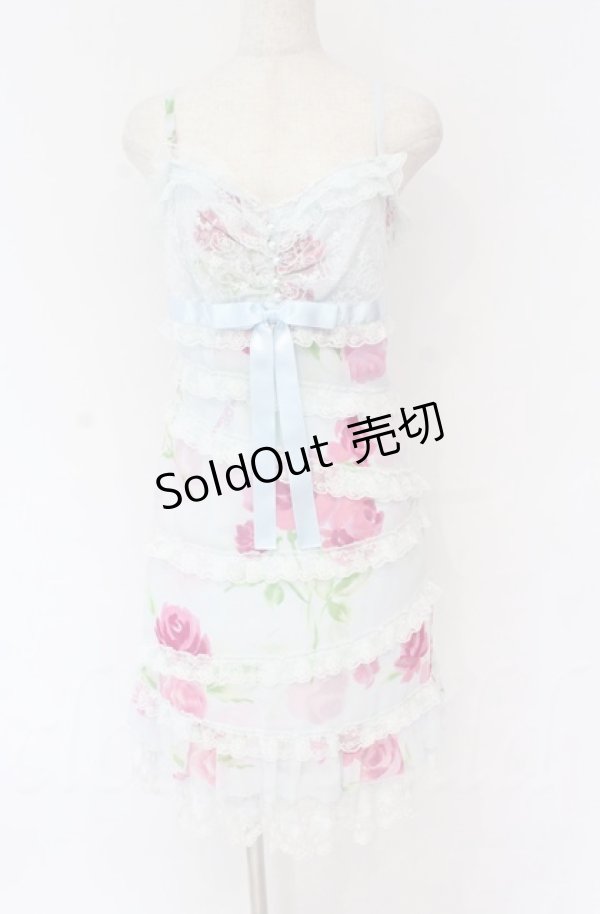 JESUS DIAMANTE / スペシャルお嫁ミニワンピース ぼかし薔薇サックス O