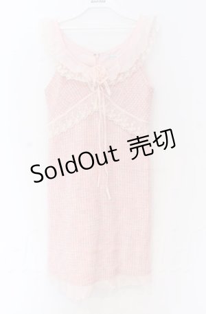 画像: MILK / ローズモチーフツイードワンピース  ピンク O-25-11-30-082-ML-OP-OW-OS