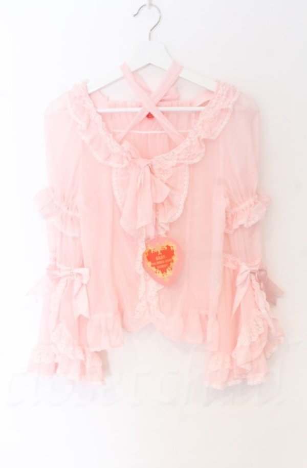 画像1: BABY,THE STARS SHINE BRIGHT / シフォンプリンセスドレスブラウス  ピンク O-25-11-30-084-BA-BL-OW-OS (1)