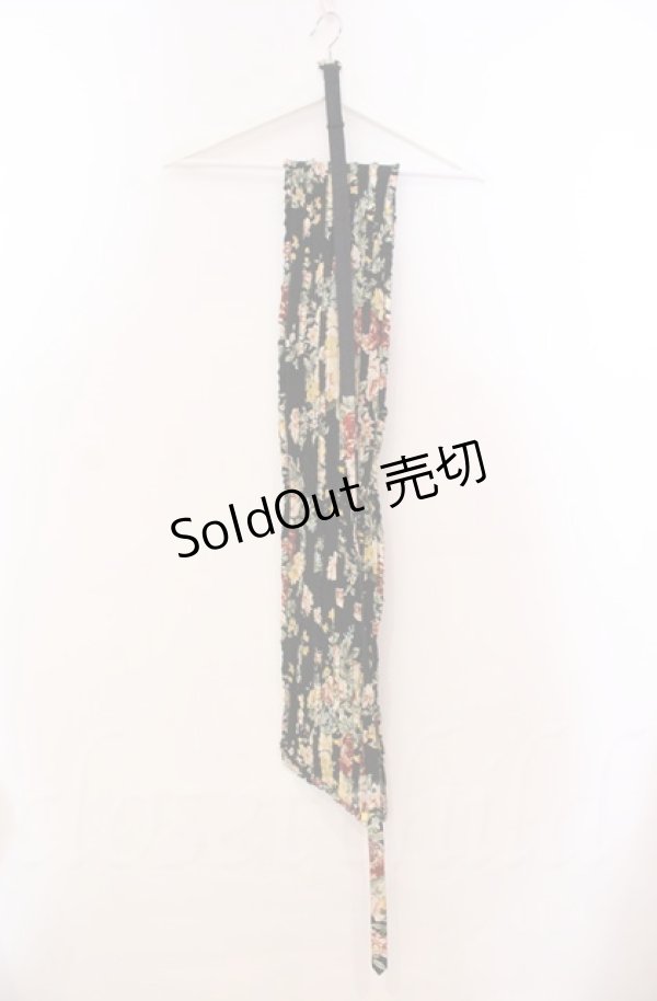 画像6: WONDERFUL WORLD / サッシュベルト付きブーケ柄ワンピース【お直しあり】  クロ O-25-11-30-006-LO-OP-IG-OS (6)