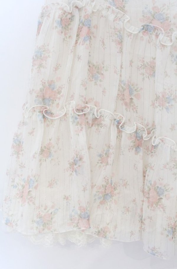 画像2: L'EST ROSE / ラメストライプ薔薇柄スカート  オフ O-25-11-30-091-LO-SK-IG-OS (2)