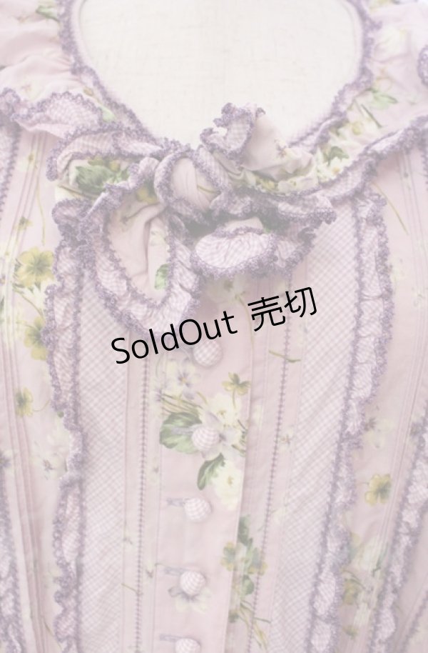 画像2: PINK HOUSE / クローバーブーケパッチワークワンピース【お直しあり】  ラベンダー O-25-11-30-007-LO-OP-IG-OS (2)