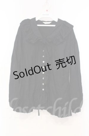 画像: PINK HOUSE / ローンフリルタックブラウス  クロ O-25-11-30-009-LO-BL-IG-OS