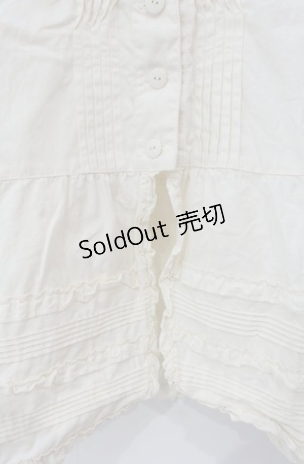 画像2: KANEKO ISAO / ノーカラータックブラウス【お直しあり】  アイボリー O-25-11-30-011-EL-BL-IG-OS (2)