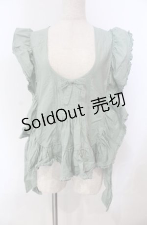 画像: WONDERFUL WORLD / サイドリボンタックベスト  グリーン O-25-11-30-013-LO-TO-IG-OS