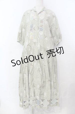 画像: PINK HOUSE / シロツメクサパッチワークワンピース  グリーン O-25-11-30-002-LO-OP-IG-OS