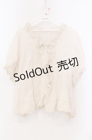 画像: PINK HOUSE / リボン刺繍フリルタックブラウス【お直しあり】  アイボリー O-25-11-30-018-LO-BL-IG-OS