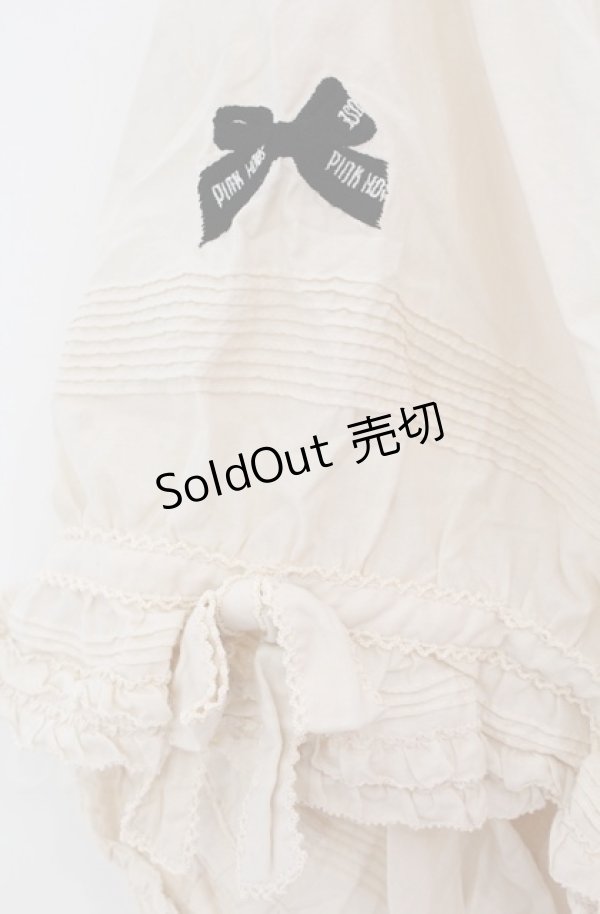 画像3: PINK HOUSE / リボン刺繍フリルタックブラウス【お直しあり】  アイボリー O-25-11-30-018-LO-BL-IG-OS (3)