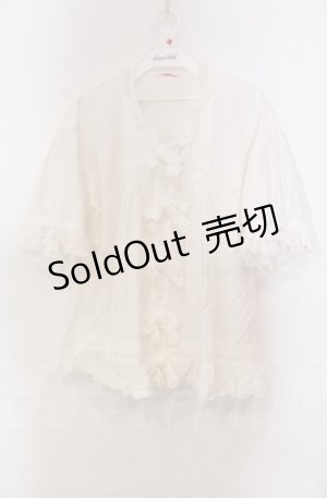画像: WONDERFUL WORLD / ダブルスリーブブラウス  シロ O-25-11-30-022-LO-BL-IG-OS