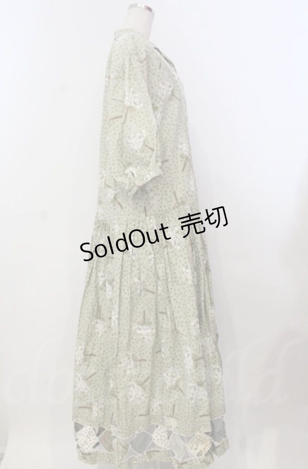 画像4: PINK HOUSE / シロツメクサパッチワークワンピース  グリーン O-25-11-30-002-LO-OP-IG-OS (4)