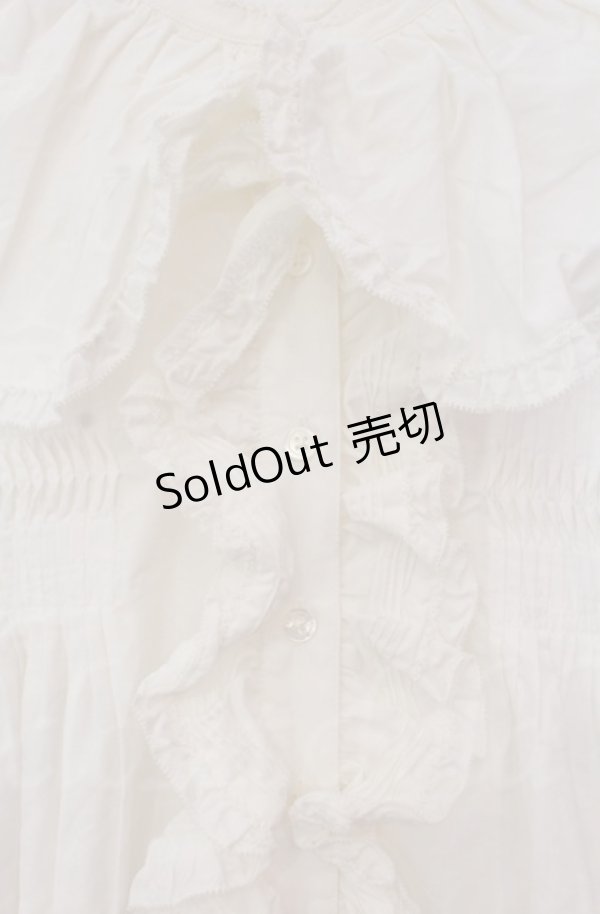 画像2: KANEKO ISAO / フリルタックブラウス【お直しあり】  シロ O-25-11-30-023-EL-BL-IG-OS (2)