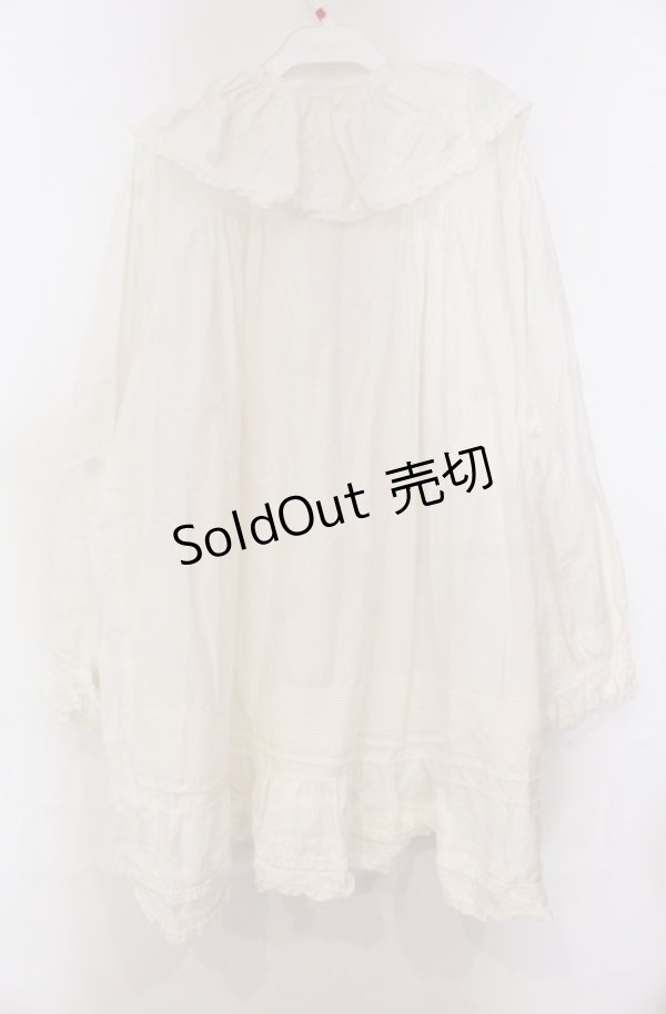 画像4: KANEKO ISAO / フリルタックブラウス【お直しあり】  シロ O-25-11-30-023-EL-BL-IG-OS (4)