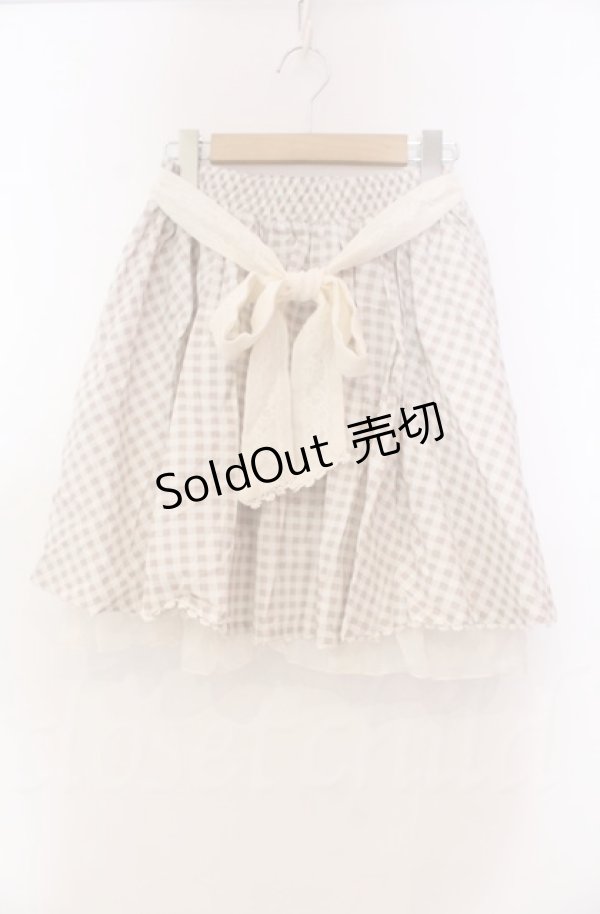 画像1: axes femme / ギンガムチェック柄スカート M キナリ O-25-11-30-024-AX-SK-OW-OS (1)