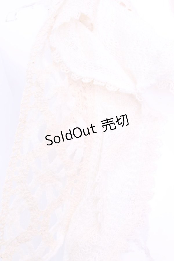 画像2: axes femme / ニットフリルストール  オフ O-25-12-01-037-AX-ZA-IG-OS (2)