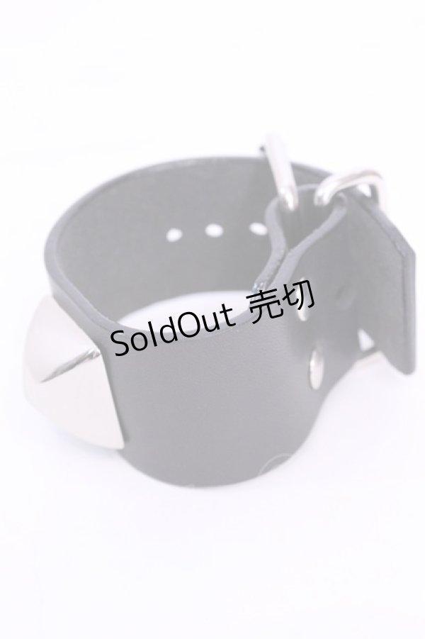 画像1: ニュリカデリック / スタッズブレスレット  ブラック×シルバー O-25-12-01-040-PU-AC-IG-OS (1)