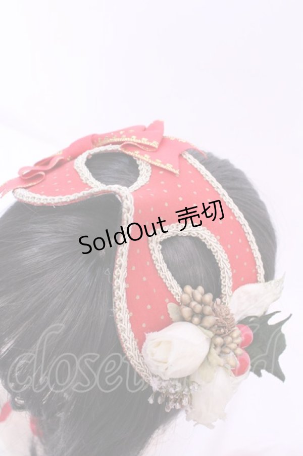 画像2: ATELIER　Ruby / クリスマスデザインマスケラヘッドドレス  アカ O-25-12-01-047-EL-AC-IG-OS (2)