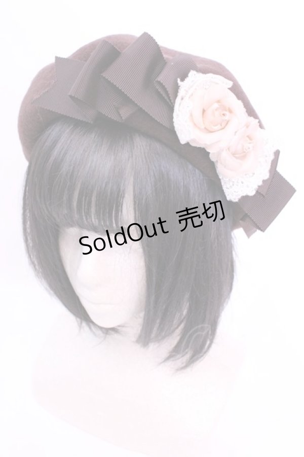 画像1: Innocent World / ドロテアローズベレー帽  ブラウン O-25-12-01-049-IW-AC-IG-OS (1)