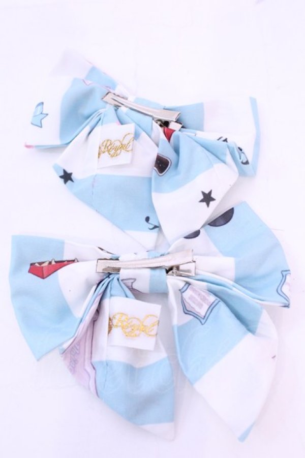 画像2: Royal Princess Alice / 関西モデルズ＆城咲ロンドン コラボ Teddy Bears Dinerリボンクリップセット  サックス O-25-12-01-055-LO-AC-IG-OS (2)