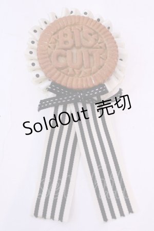 画像: TiTi / こんがりビスケットのロゼットブローチ  ブラウン×オフ O-25-12-01-060-LO-AC-IG-OS