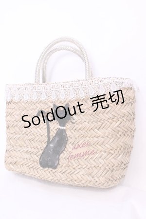 画像: axes femme / レース配色ストローバッグ  ナチュラル O-25-12-01-015-AX-BG-IG-OS