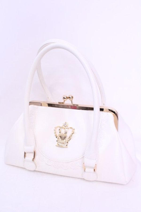 画像1: BABY,THE STARS SHINE BRIGHT / 王冠ガマ口BAG  シロ O-25-12-01-016-BA-BG-IG-OS (1)
