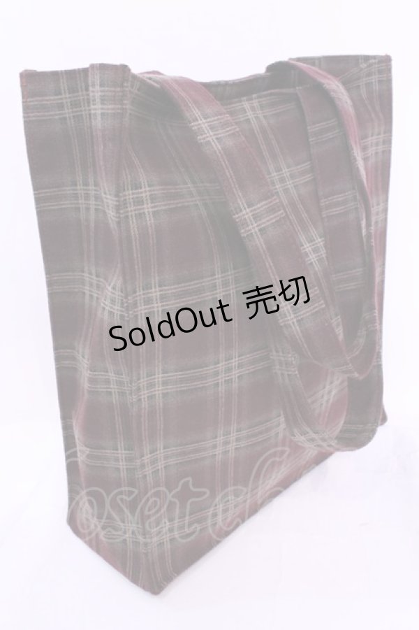 画像2: ROSE ROUSE / タテ型チェック柄トート  ブラウン O-25-12-01-018-LO-BG-IG-ZT334 (2)