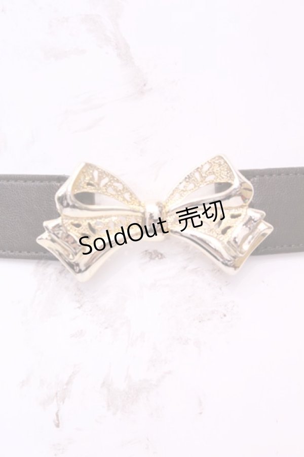 画像1: FA（Fi.n.t） / ヴィンテージリボンバックルゴムベルト  ブラウン×ゴールド O-25-12-01-025-LO-ZA-IG-ZT486F006 (1)